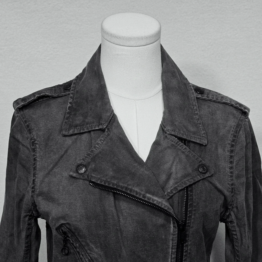Denim & Supply‎ Ralph Lauren Jacket Womens Medium Moto Biker Belted Zip